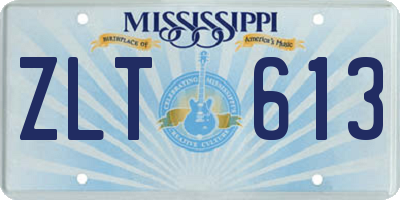 MS license plate ZLT613