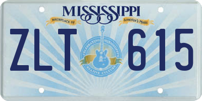 MS license plate ZLT615