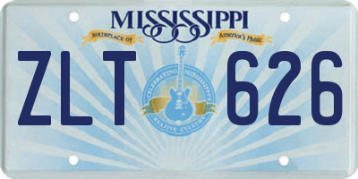 MS license plate ZLT626