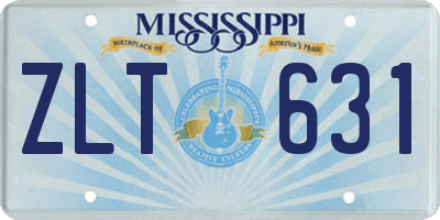 MS license plate ZLT631