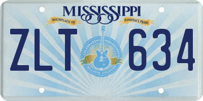 MS license plate ZLT634