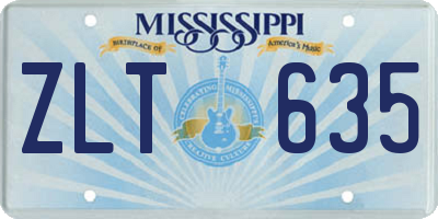 MS license plate ZLT635