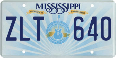 MS license plate ZLT640