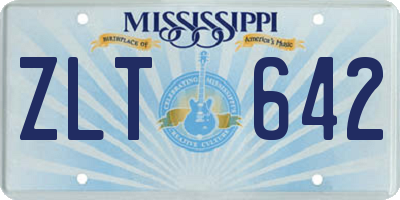 MS license plate ZLT642