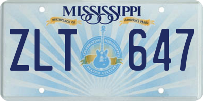 MS license plate ZLT647