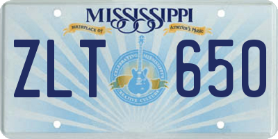 MS license plate ZLT650
