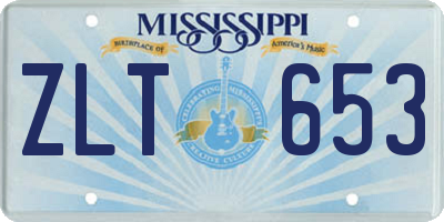 MS license plate ZLT653