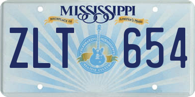 MS license plate ZLT654