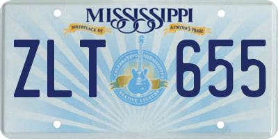 MS license plate ZLT655