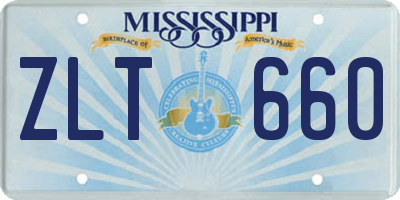 MS license plate ZLT660