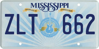 MS license plate ZLT662