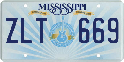 MS license plate ZLT669