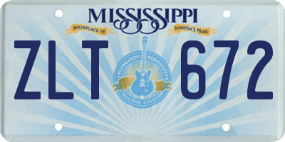 MS license plate ZLT672