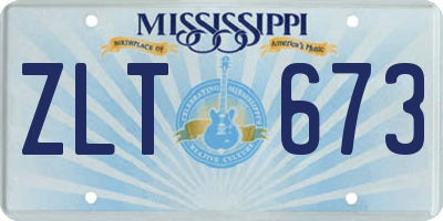 MS license plate ZLT673