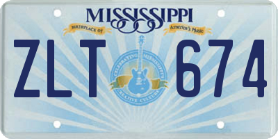 MS license plate ZLT674