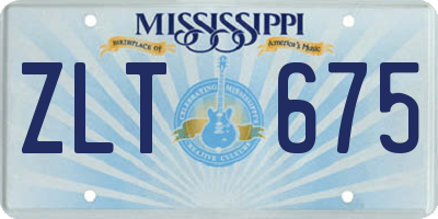 MS license plate ZLT675