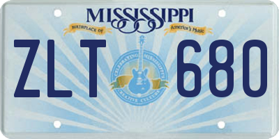 MS license plate ZLT680