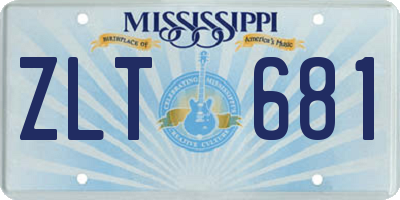 MS license plate ZLT681
