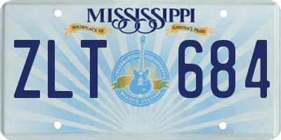 MS license plate ZLT684
