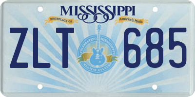 MS license plate ZLT685