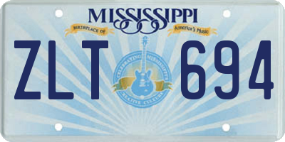 MS license plate ZLT694