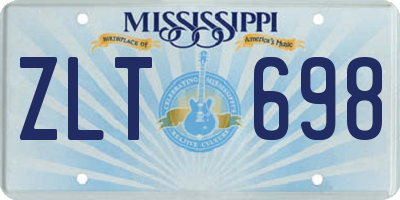 MS license plate ZLT698