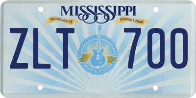 MS license plate ZLT700