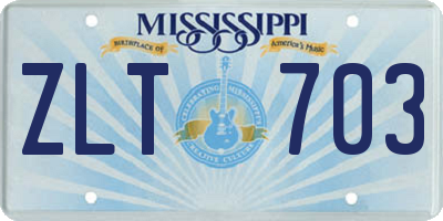 MS license plate ZLT703
