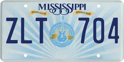 MS license plate ZLT704