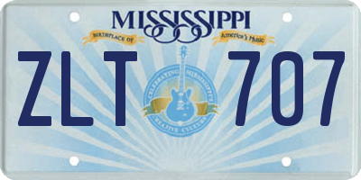 MS license plate ZLT707