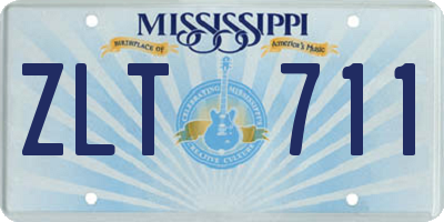 MS license plate ZLT711