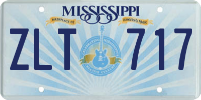MS license plate ZLT717