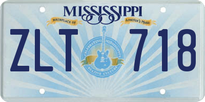 MS license plate ZLT718
