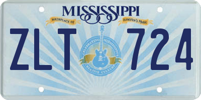 MS license plate ZLT724