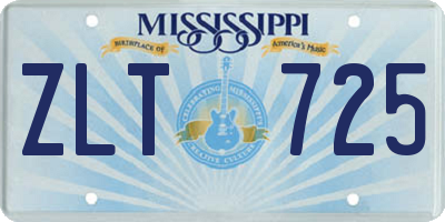 MS license plate ZLT725