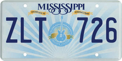 MS license plate ZLT726