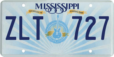 MS license plate ZLT727