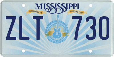MS license plate ZLT730