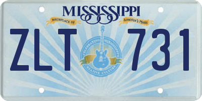 MS license plate ZLT731