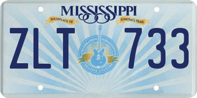 MS license plate ZLT733