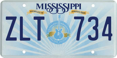 MS license plate ZLT734