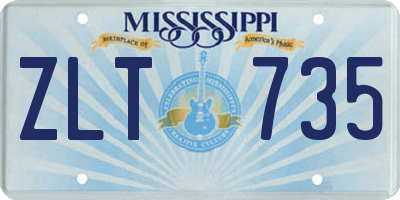 MS license plate ZLT735