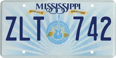 MS license plate ZLT742