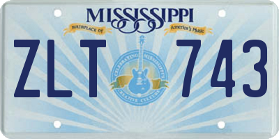 MS license plate ZLT743