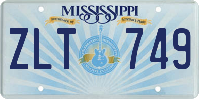 MS license plate ZLT749