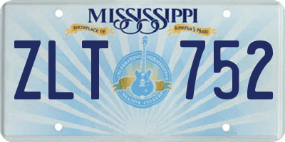MS license plate ZLT752