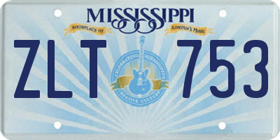 MS license plate ZLT753