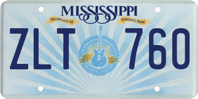 MS license plate ZLT760