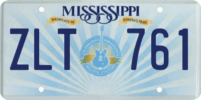 MS license plate ZLT761