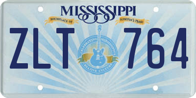 MS license plate ZLT764